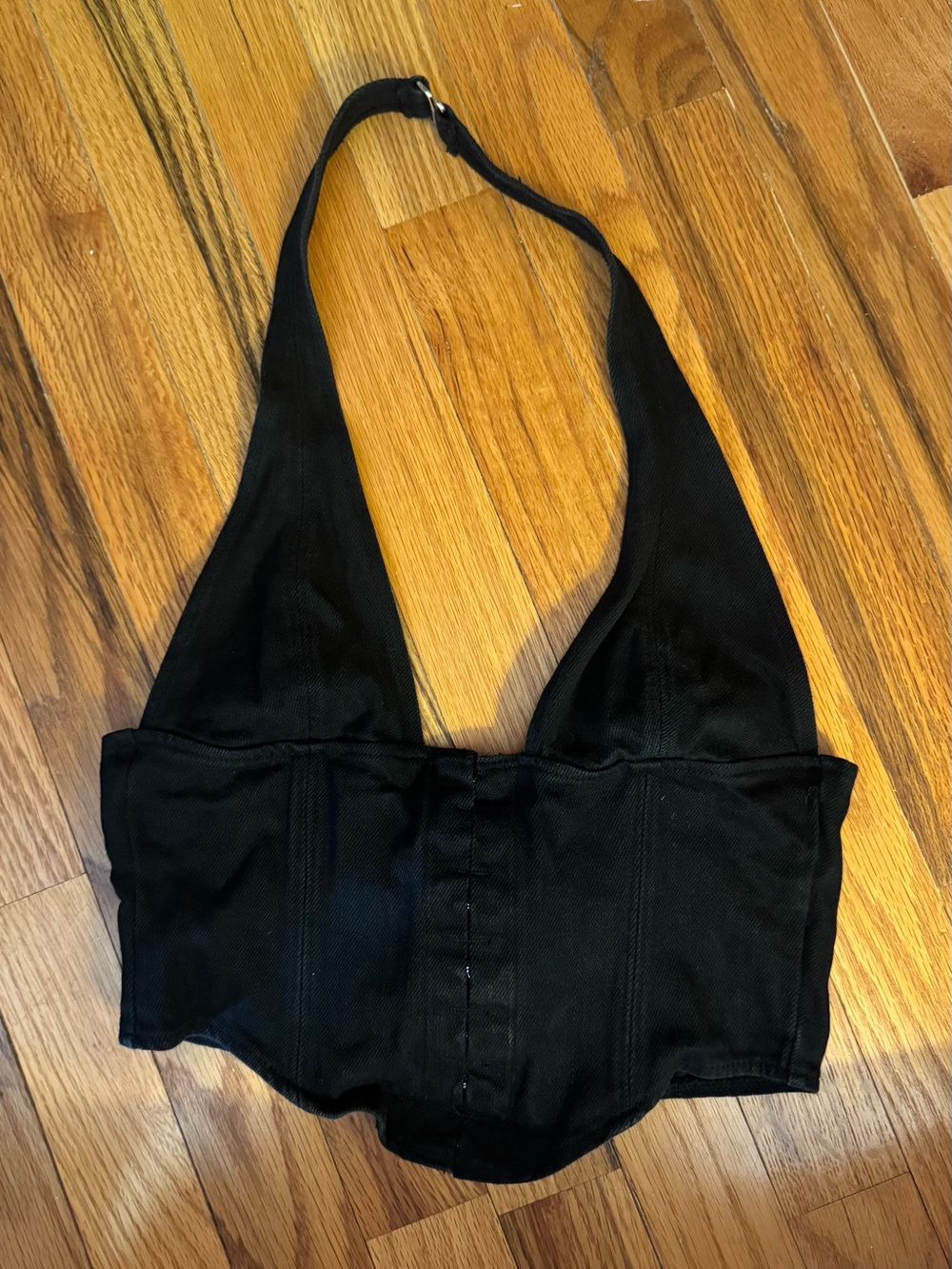 White Fox Boutique Black Halter Corset Crop Top